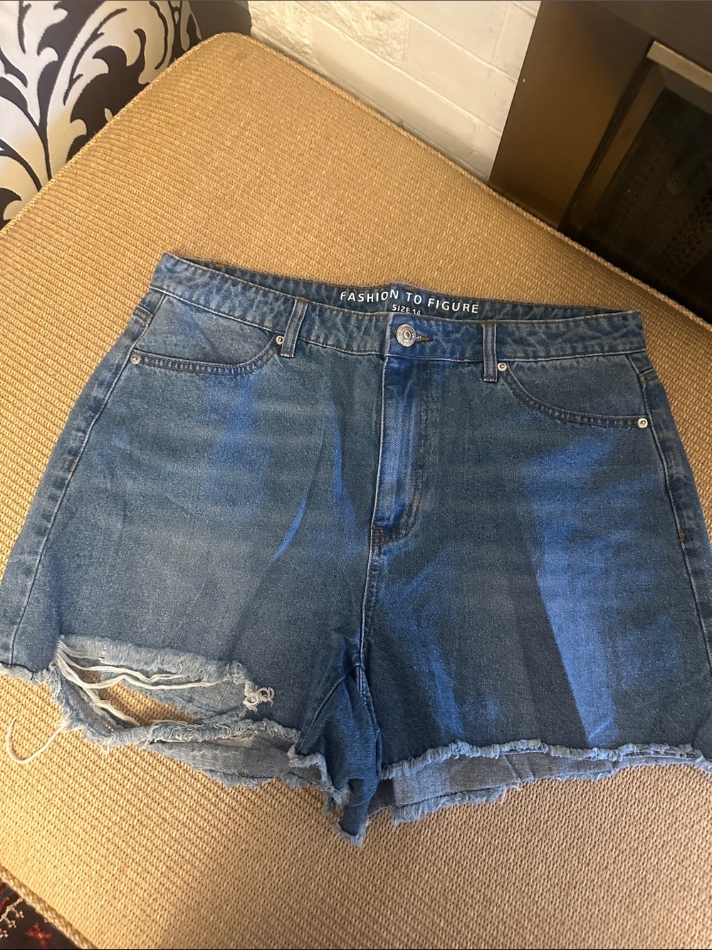 💜#72 BNWT Fashion to Figure Blue Distressed Denim Shorts